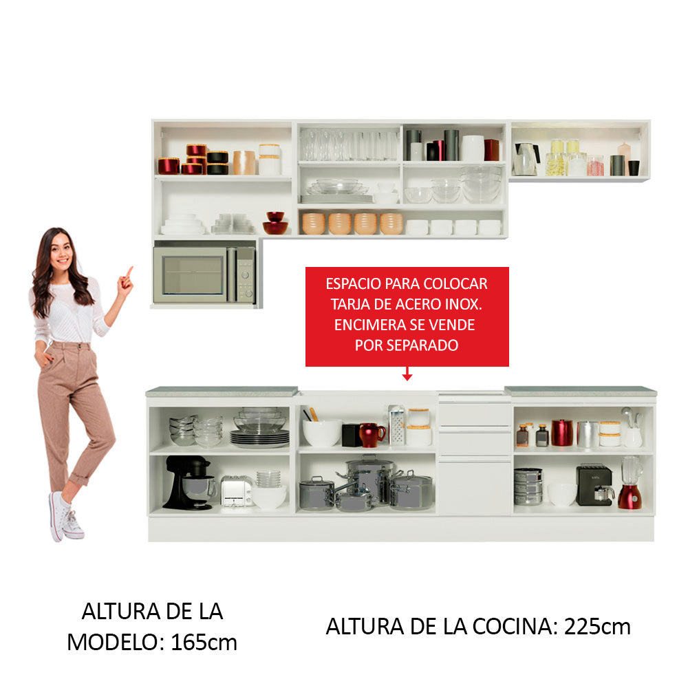 Cocina Integral Genova 2.80 Metros Blanco