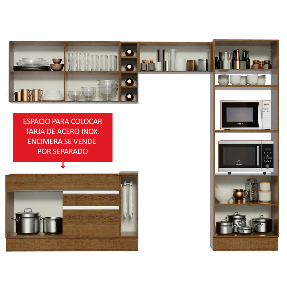 Cocina Integral Cristal 2.90 Metros Marrón 10