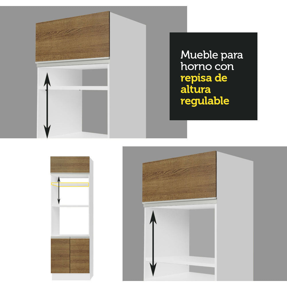 Cocina Integral Glamy 3.30 Metros Blanco/Marrón