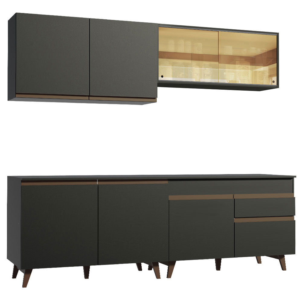 Cocina Integral Reims 2.40 m con Encimera Negro 01