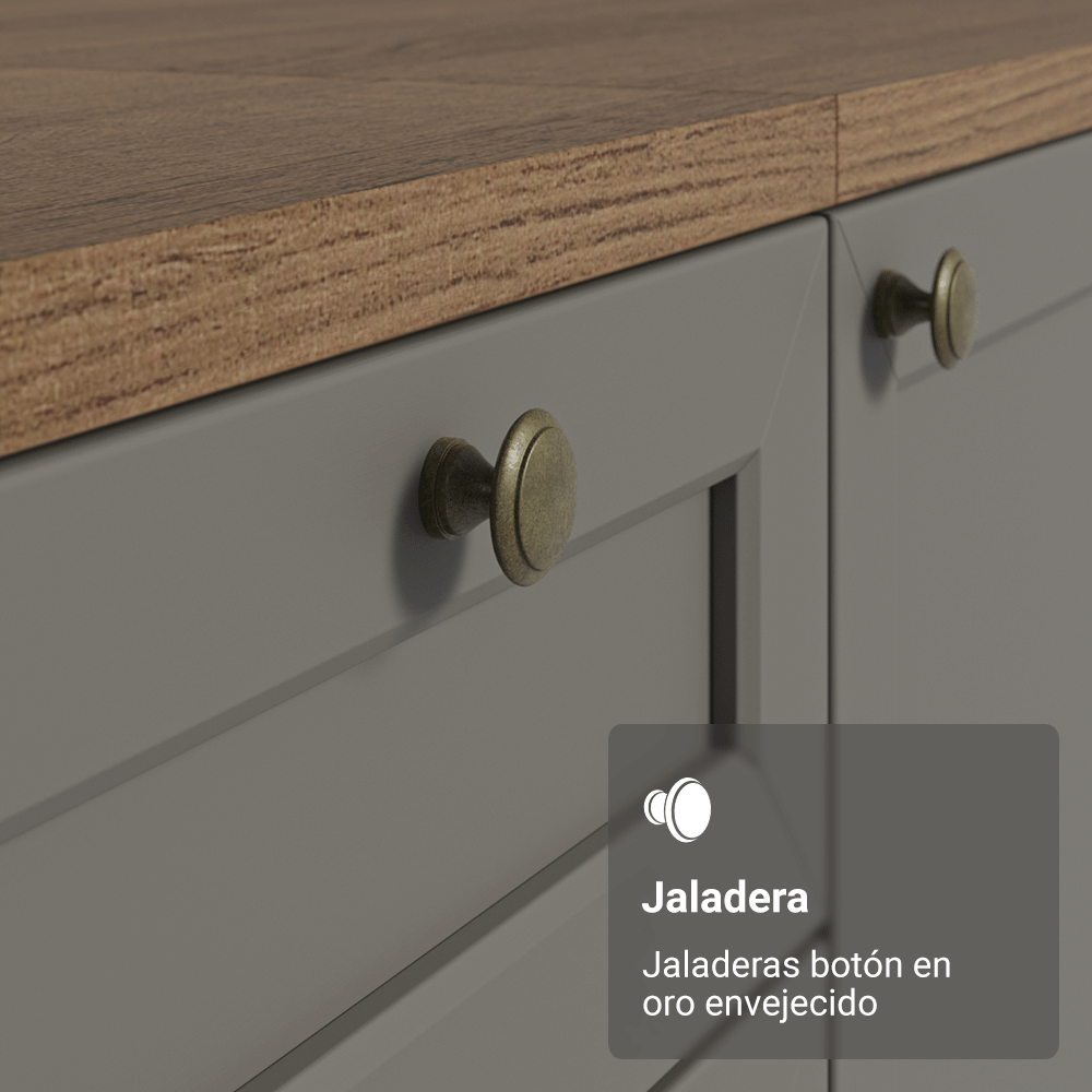 Cocina Integral Vik 1.80 Metros Marrón/Gris 05
