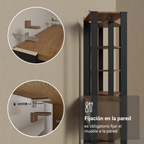 Clóset Modulado Abierto Valencia 2 Cajones 7 Niveles Marrón/Negro 180 cm x 129 cm x 45 cm
