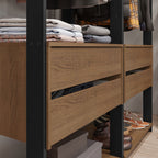 Clóset Modulado Abierto Valencia 4 Cajones 14 Niveles 180 cm x 258 cm x 45 cm Marrón/Negro 03