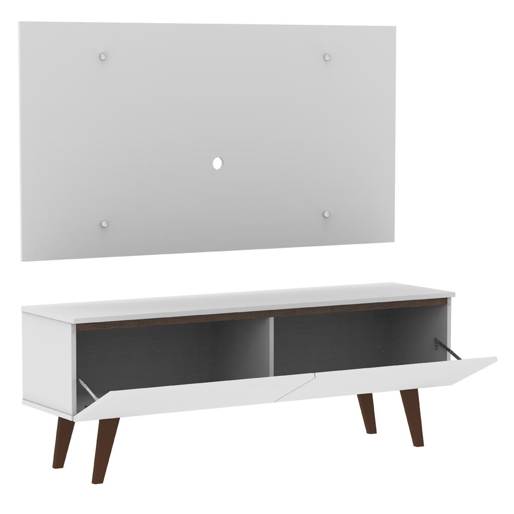 Centro de Entretenimiento para TV Le Mans Mesa y Panel Hasta 55 Pulgadas Blanco