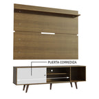 Centro de Entretenimiento para TV Dubai Mesa y Panel Hasta 65 Pulgadas Marrón/Blanco (Patas Marrón)