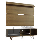 Centro de Entretenimiento para TV Dubai 160 cm Mesa y Panel Hasta 65 Pulgadas Marrón/Negro/Marrón Madesa