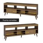 Centro de Entretenimiento para TV Detroit Mesa y Panel Hasta 65 Pulgadas Marrón