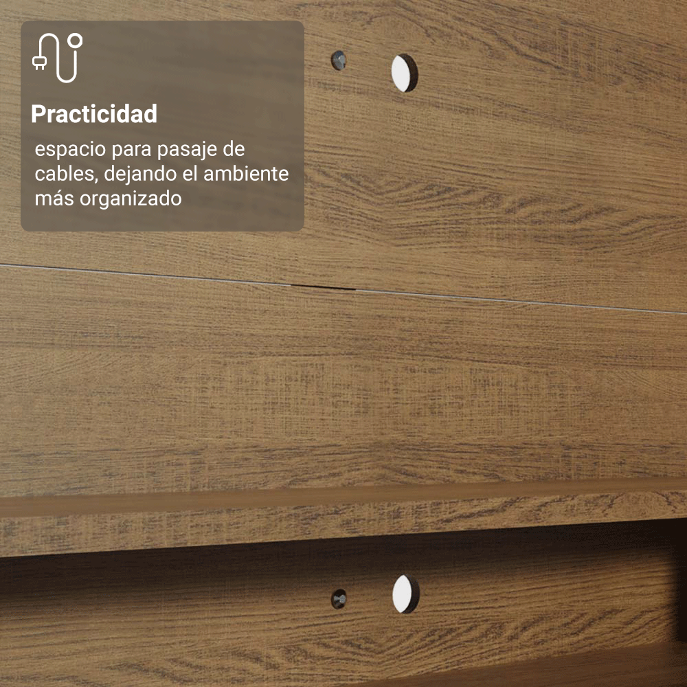 Centro de Entretenimiento para TV Reims Mesa y Panel Hasta 60 Pulgadas Marrón/Negro