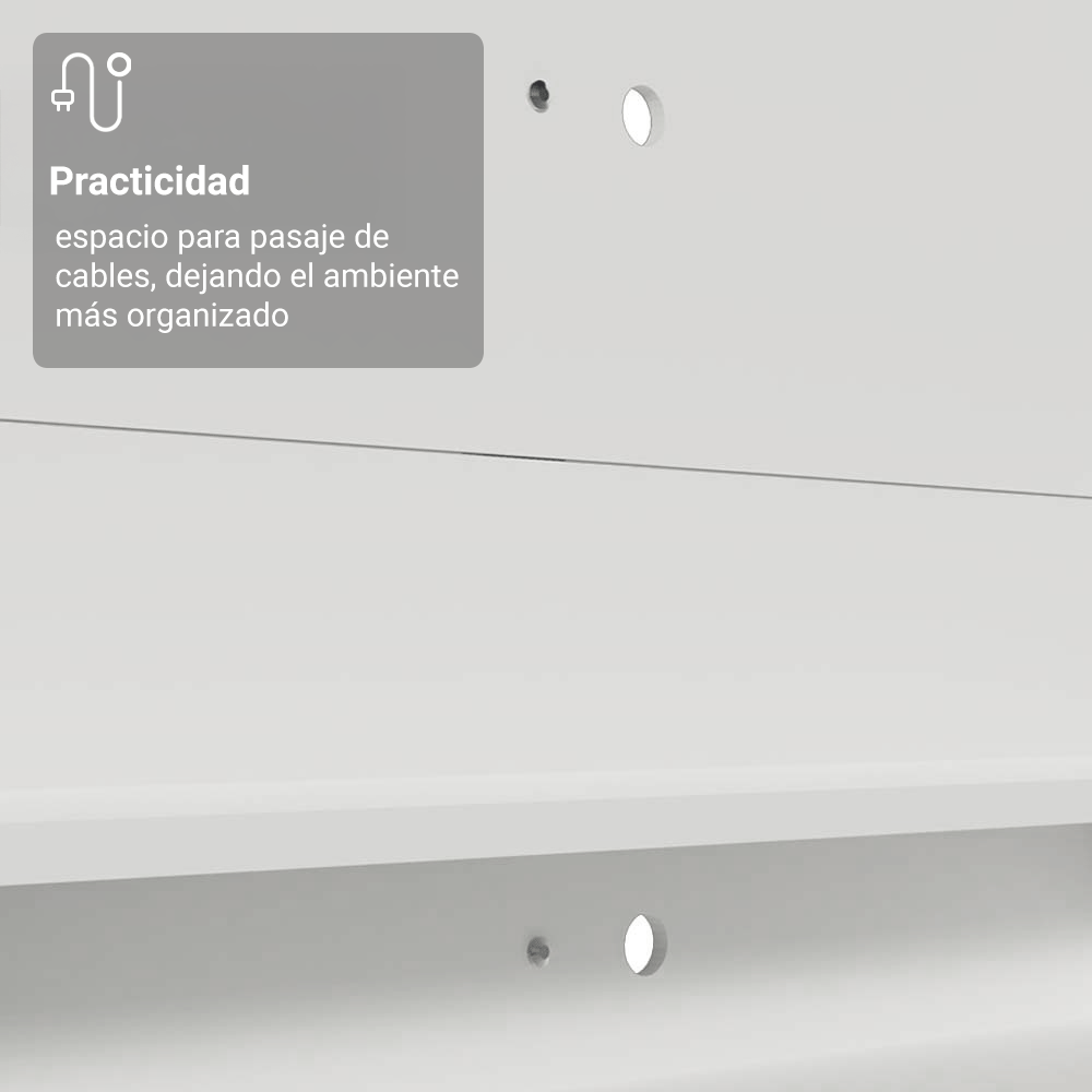 Centro de Entretenimiento para TV Reims Mesa y Panel Hasta 60 Pulgadas Blanco