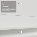 Centro de Entretenimiento para TV Reims Mesa y Panel Hasta 60 Pulgadas Blanco