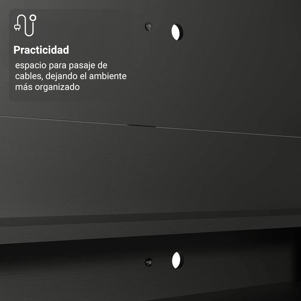Centro de Entretenimiento para TV Reims Mesa y Panel Hasta 60 Pulgadas Negro