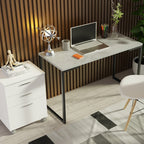 Escritorio de Oficina Industrial y Cajonera Madesa GrisBlanco