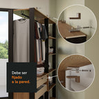 Armario Estante Organizador Multiuso 258 cm Marrón/Negro Madesa