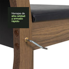 Juego de Comedor Dallas con 4 Sillas Encimera Cuadrada de Cristal Marrón/Negro Sintético