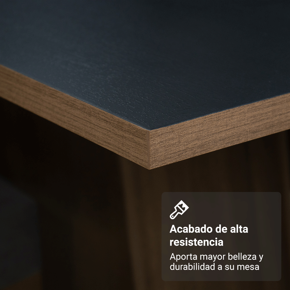 Juego de Comedor Minsk con 6 Sillas Marrón/Negro/Oxford