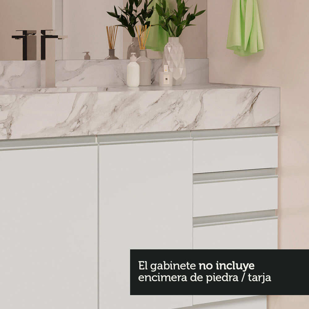 Mueble para Baños 120 cm 2 Puertas 3 Cajones Blanco Madesa