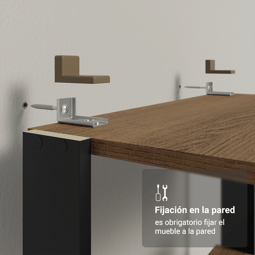 Estante Organizador Multiuso Madesa de 10 Repisas 118 cm Marrón/Negro