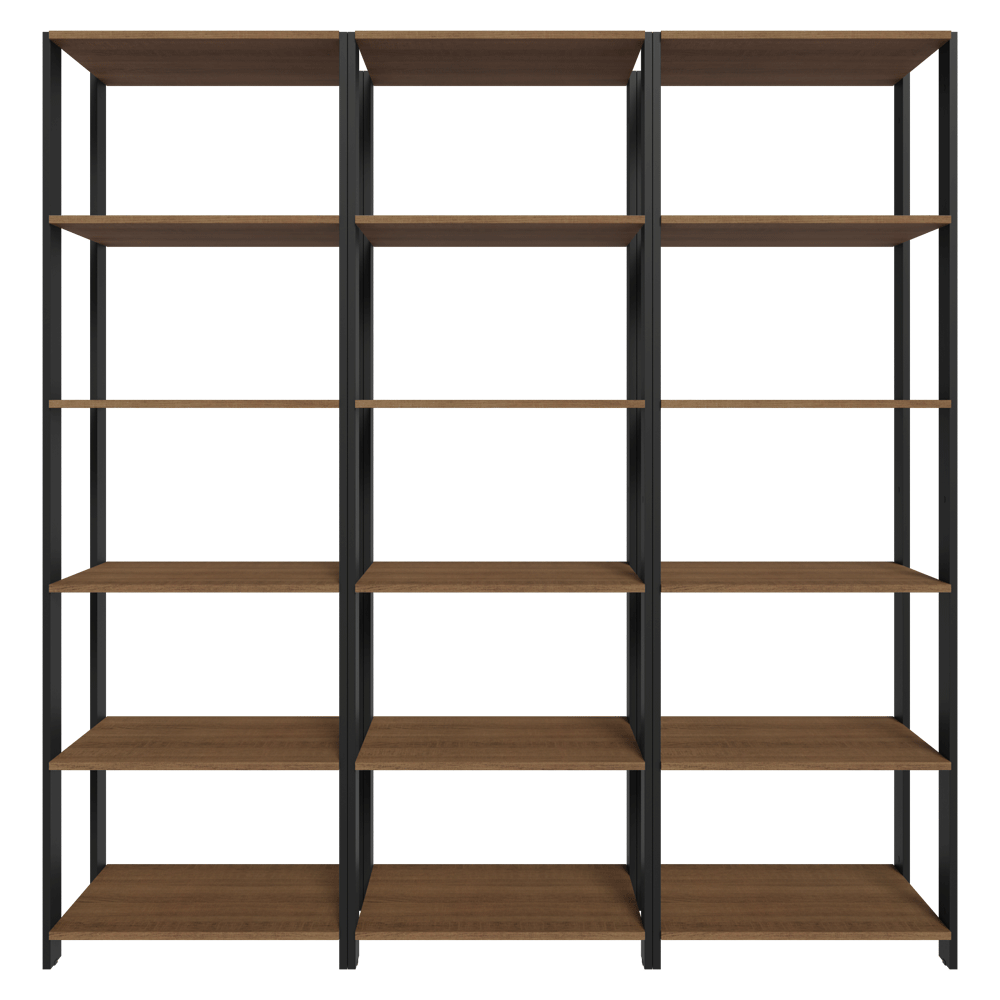 Estante Organizador Multiuso Madesa de 15 Repisas 177 cm Marrón/Negro
