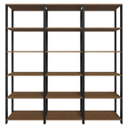 Estante Organizador Multiuso Madesa de 15 Repisas 177 cm Marrón/Negro