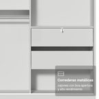 Clóset Luke con Patas 2 Puertas Corredizas con Espejos Blanco 192 cm x 120 cm x 53 cm