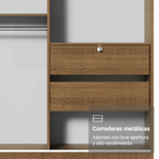 Clóset Luke 2 Puertas Corredizas con Espejos Marrón 183 cm x 119 cm x 54 cm