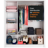 Closet Monaco 3 Puertas Corredizas 2 Espejos