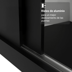 Clóset Monaco 3 Puertas Corredizas Negro 170 cm x 205 cm x 51 cm