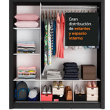 Closet Monaco 3 Puertas Corredizas 2 Espejos