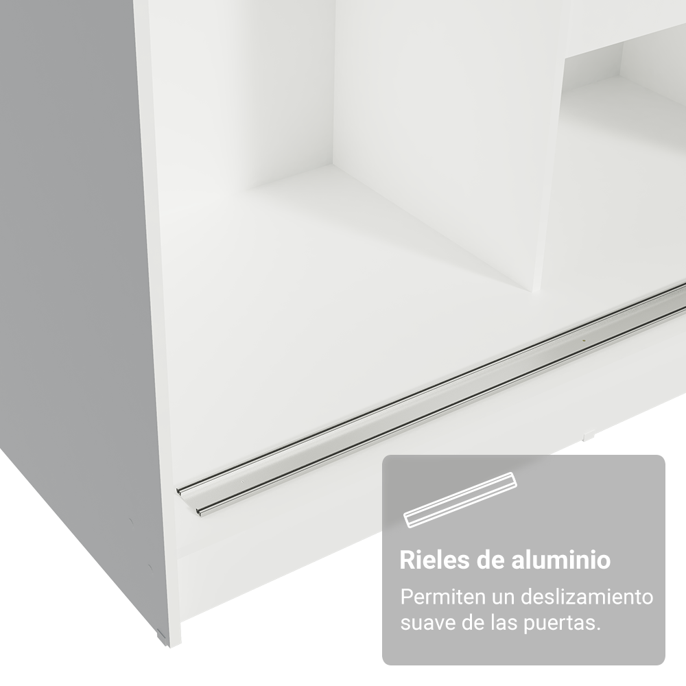 Clóset Tokio 2 Puertas Corredizas 2 Cajones Blanco 218 cm x 109 cm x 54 cm