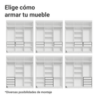 Closet Venus 6 Puertas 4 Cajones 2 Barrales Blanco