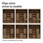 Closet Venus 6 Puertas 4 Cajones 2 Barrales MarrónCrema