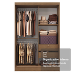Closet Max 2 Puertas Corredizas 2 Cajones Marrón 183 cm x 119 cm x 54 cm