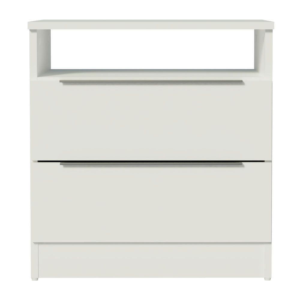 Mesa de Noche 50 cm con 2 Cajones Blanco Madesa