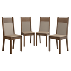 Kit de 4 Sillas de Comedor 4280 Marrón/Crema/Beige Madesa
