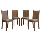 Kit de 4 Sillas de Comedor 4290 Marrón/Beige Madesa