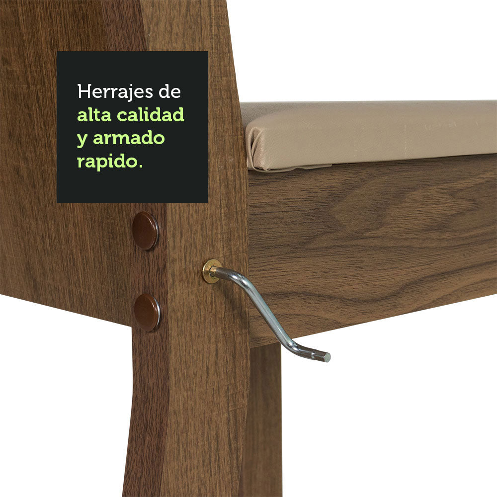 Juego de Comedor Tina con 4 Sillas Marrón/Beige