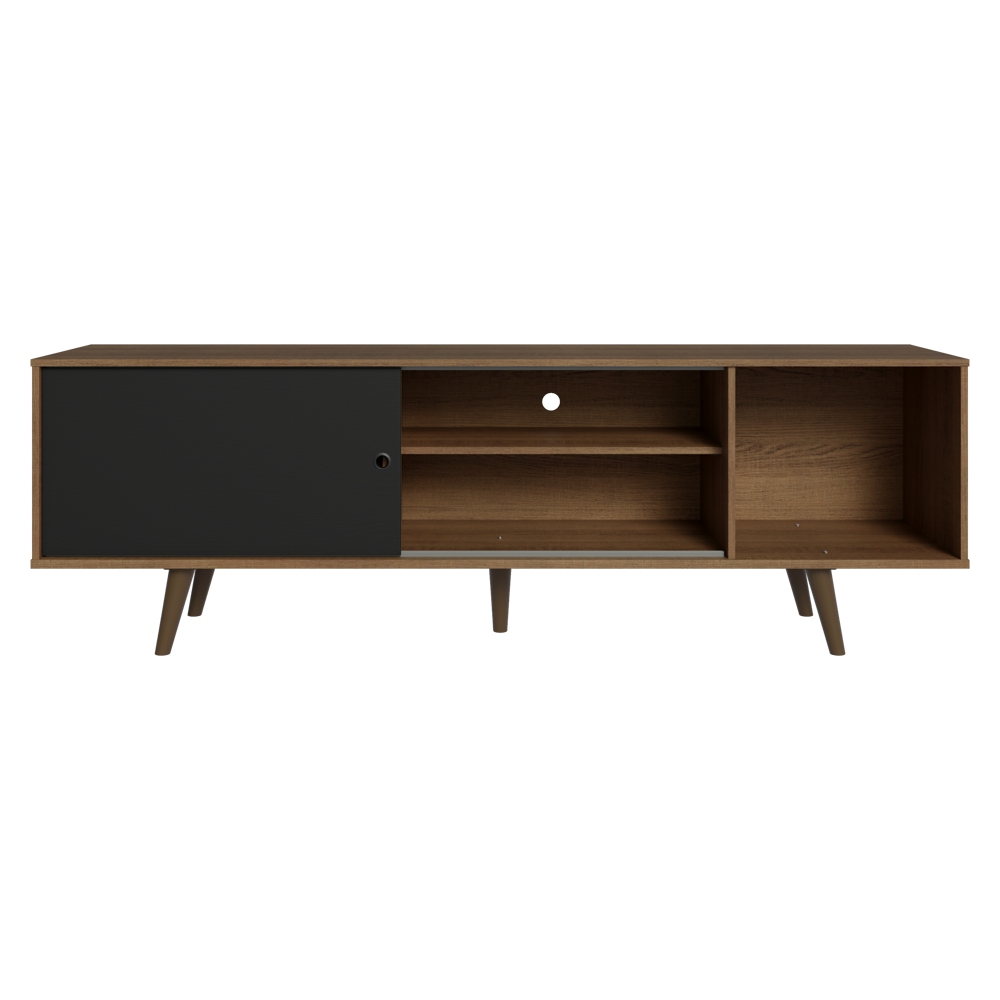 Centro de Entretenimiento Mesa para TV Dubai Hasta 65 Pulgadas Marrón/Negro (Patas Marrón)