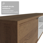 Centro de Entretenimiento Mesa para TV Metz 180 cm Hasta 75 Pulgadas Marrón/Blanco Madesa