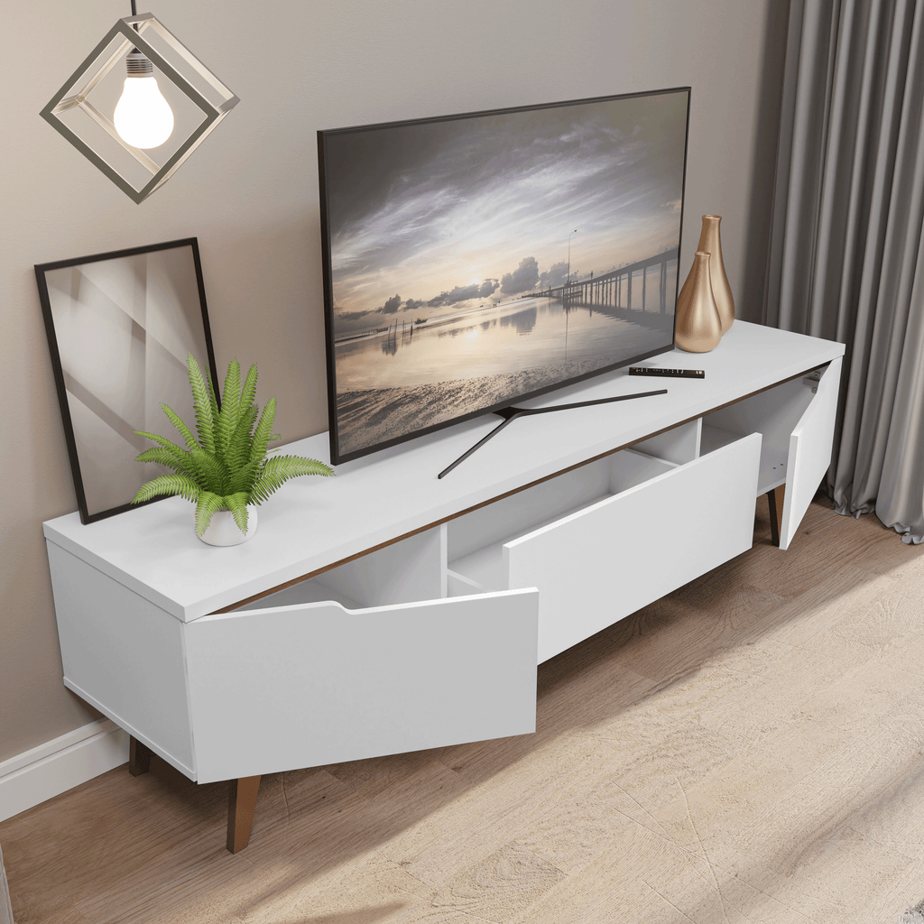 Centro de Entretenimiento Mesa para TV Doha Hasta 80 Pulgadas Blanco