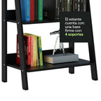 Mueble Estante Librero 61 cm con 4 Niveles Negro Madesa