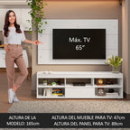 Centro de Entretenimiento para TV Orlando Mesa y Panel Hasta 65 Pulgadas