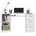Escritorio de Oficina Alaska 137 cm 1 Puerta 3 Cajones Blanco Madesa
