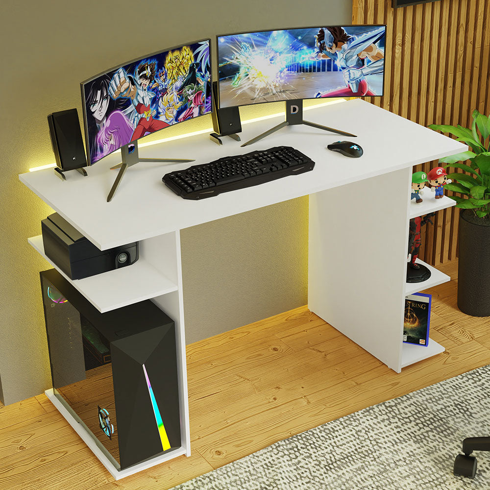 Escritorio Gamer Moderno para PC y Consola 9424 Blanco