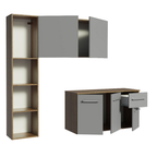 Cocina Compacta Elevada Easy 1.20 m con Encimera MarrónGris