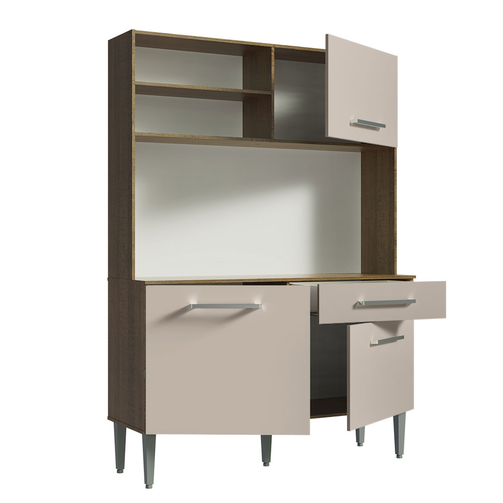 Mueble de Cocina Compacta Life 120 cm Marrón/Crema Madesa