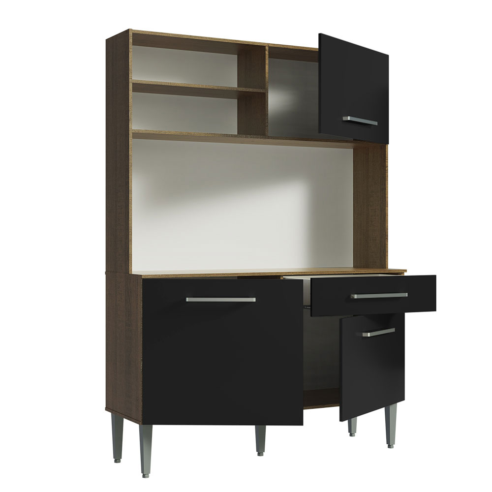 Mueble de Cocina Compacta Life 120 cm Marrón/Negro Madesa