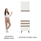 Kit Mueble de Cocina Superior y Mueble Bajo Reims 60 cm Blanco