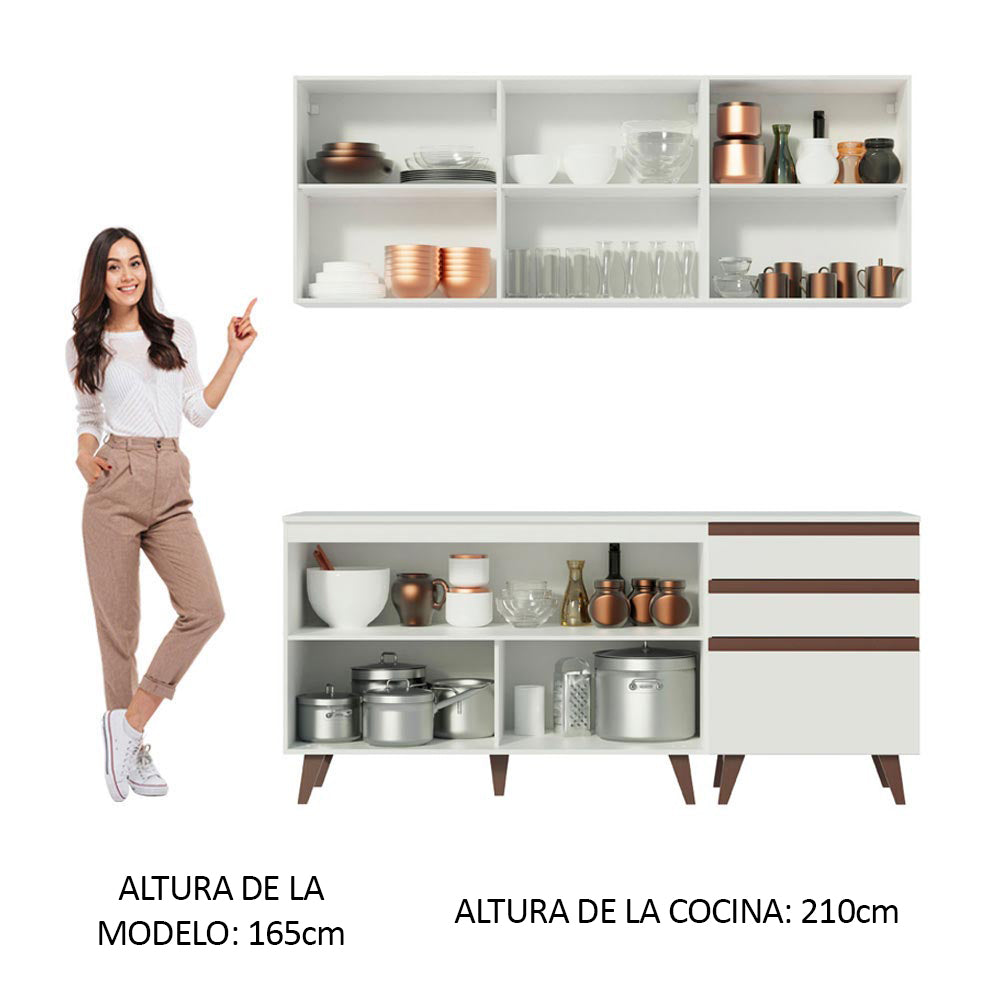 Cocina Integral Reims 1.80 m con Encimera Blanco 80