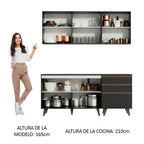 Cocina Integral Reims 1.80 m con Encimera Negro 80