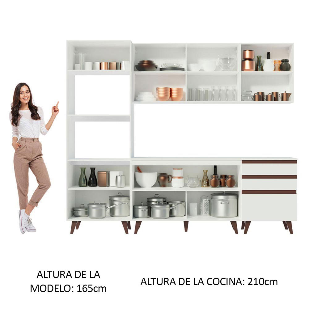 Cocina Integral Reims 2.50 m con Encimera Blanco